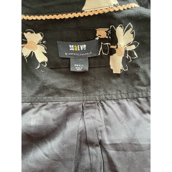 Anthropologie Maeve Dress Midi Women Cotton Button Front Preppy Boho Small New - Picture 11 of 13